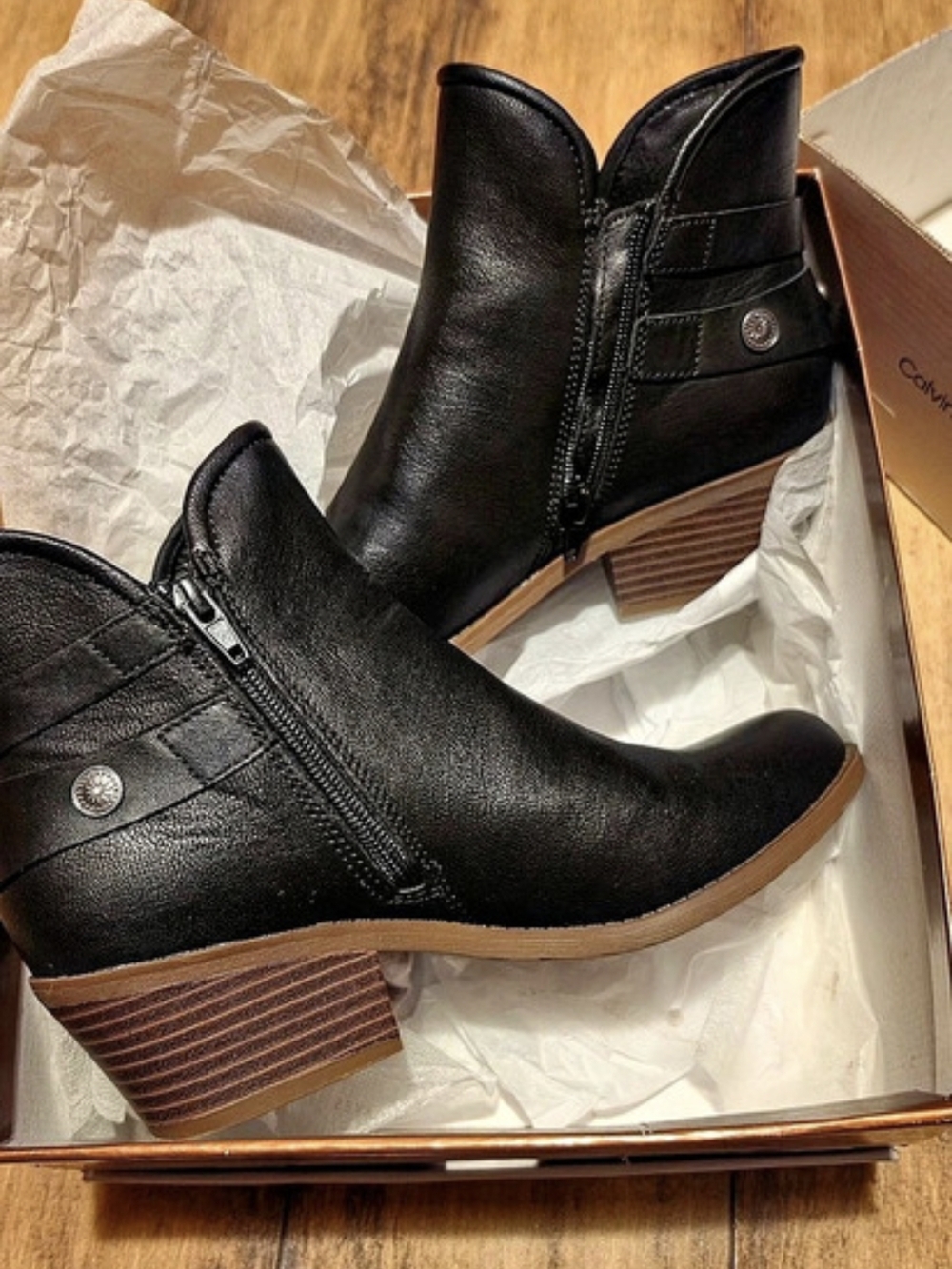 Calvin Klein Jansen Bootie Black & Brown Ankle Boots